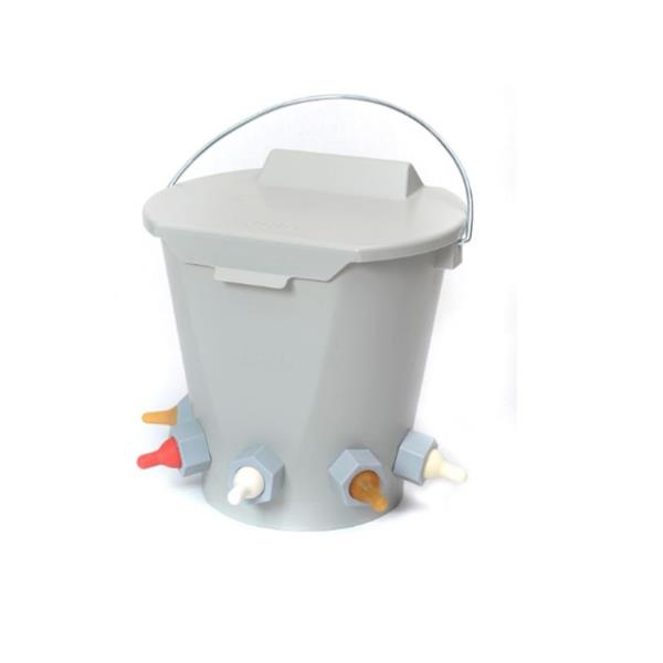 Calf Bucket 9Ltr Grey + Ballvalve + Teat