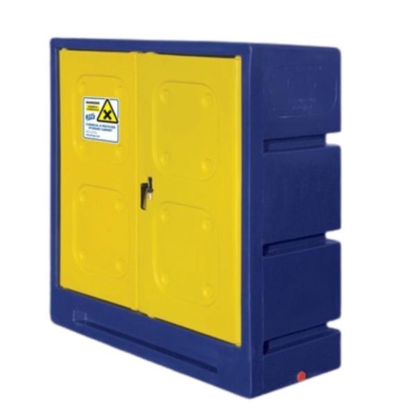 Large Chemical Storage Cabinet (Navy & Yellow)