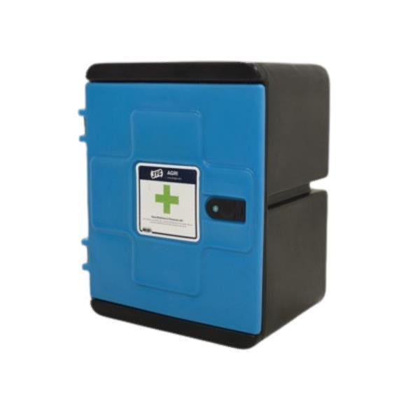 Small Medi-Safe Storage Cabinet (Black and Blue)