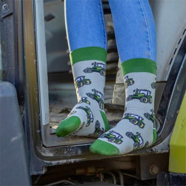 Green Tractor Crew Socks