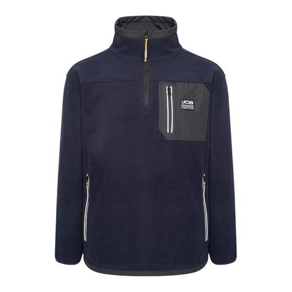 JCB Workwear Trade Heavyweight 1/4 Zip Tech Fleece, Navy Blue