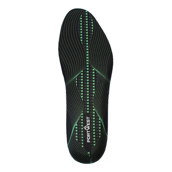 Gel Cushion & Arch Support Insole - Black/Green