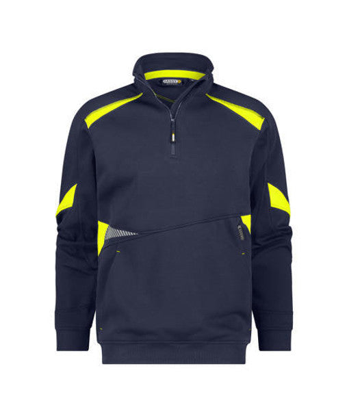 DASSY Aratu Sweatshirt Midnight Blue/Fluo yellow