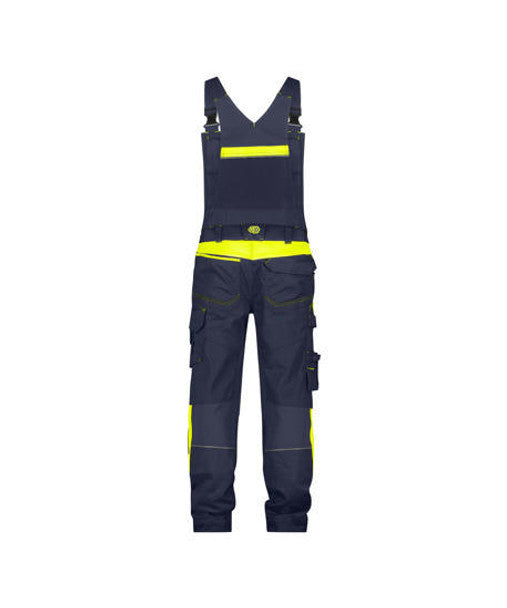 DASSY Ulsan Brace overall with stretch and knee pockets Midnight blue/Fluo yellow