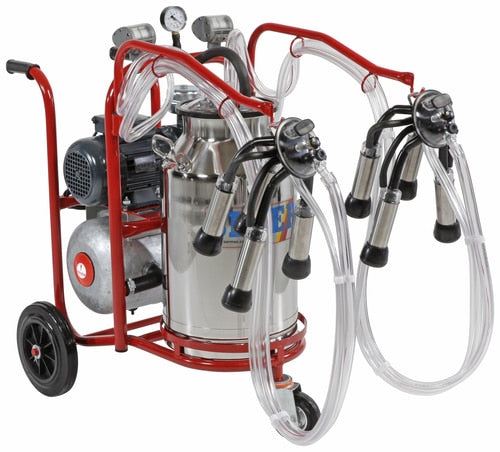 Portable Milking Machine - Dual cluster Single bucket