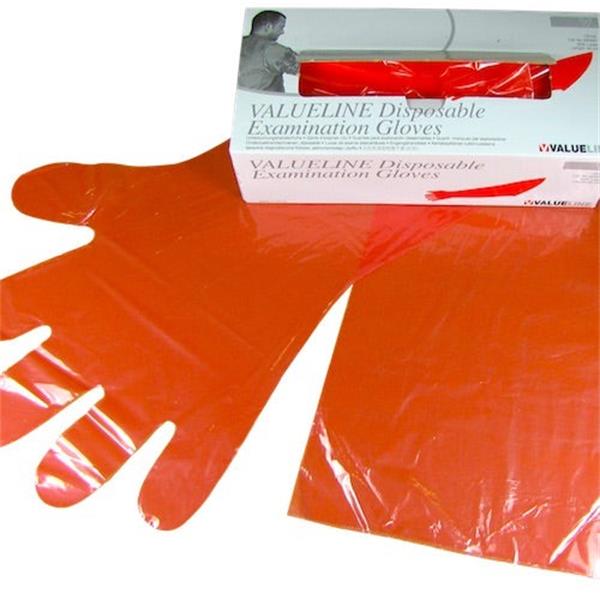 GLOVES DISP ARM LENGTH (ORANGE) 100S