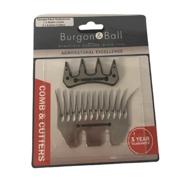 BURGON &amp; BALL SHEARING COMB &amp; 2 CUTTERS 96MM