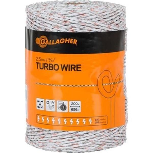 Gallagher Super 9 Turbo Wire White 200M