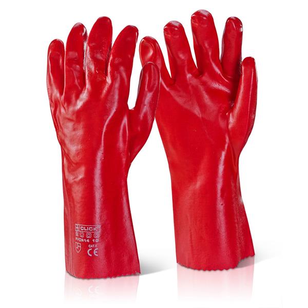 PVC Red Gauntlet Gloves