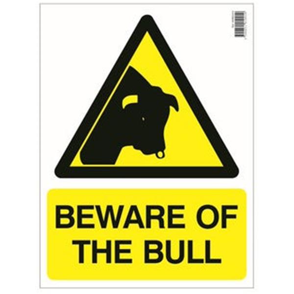 Beware Of The Bull Farm Sign