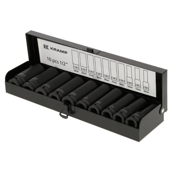 KRAMP Impact Socket Set Long 1/2in 10pcs