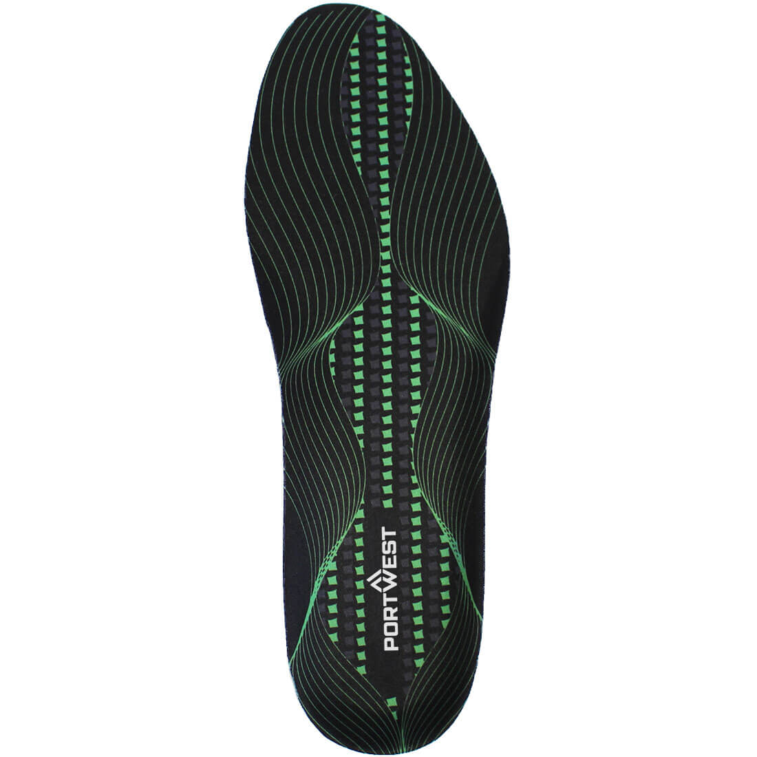 Gel Cushion &amp; Arch Support Insole - Black/Green