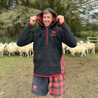 Kids Tartan Shearing Hoody Sheep Game