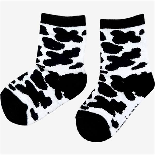 Childrens Cow Print Crew Socks