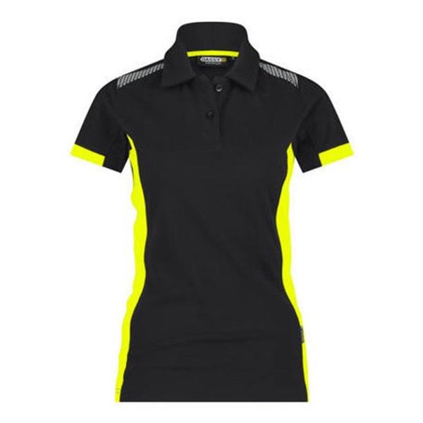 DASSY Veracruz Women Polo shirt Black/Fluo yellow