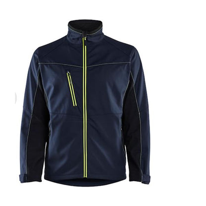 495025168633 Softshell Jacket, Navy/Hi-Vis Yellow