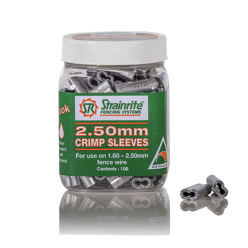 Strainrite 2.5mm Crimp Sleeves (Pottle of 100)