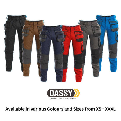DASSY Flux (200975) Work trousers with stretch multi-pockets and knee pockets Navy/Grey