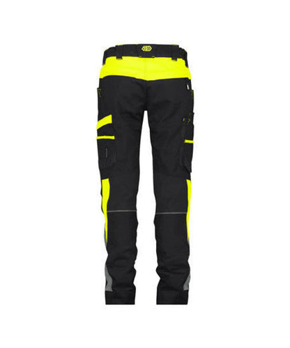 DASSY Hong Kong Work trousers for women with stretch Black/Fluo yellow