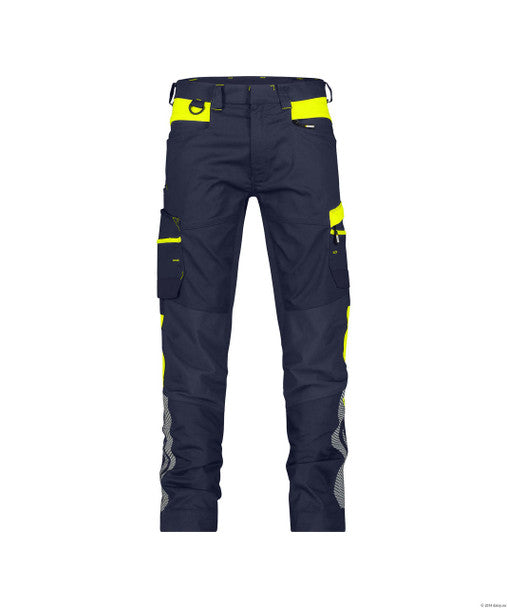 DASSY Hong Kong Work trousers with stretch Midnight blue/Fluo yellow