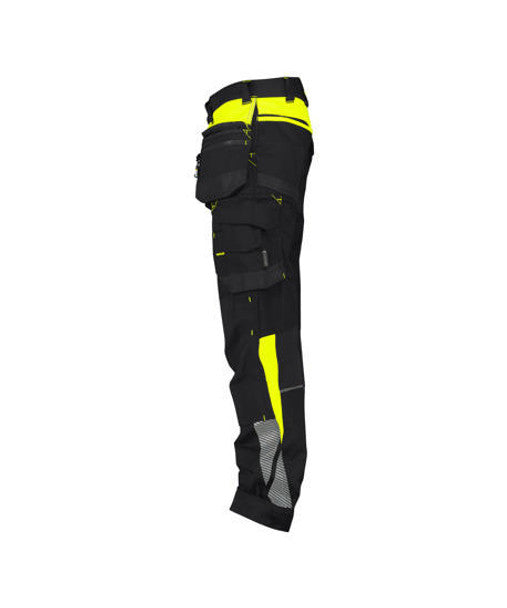 DASSY Shanghai Work trousers with holster and knee pockets Midnight blue/Fluo yellow