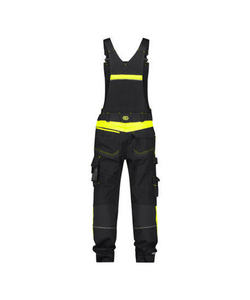 DASSY Ulsan Brace overall with stretch and knee pockets Black/Fluo yellow