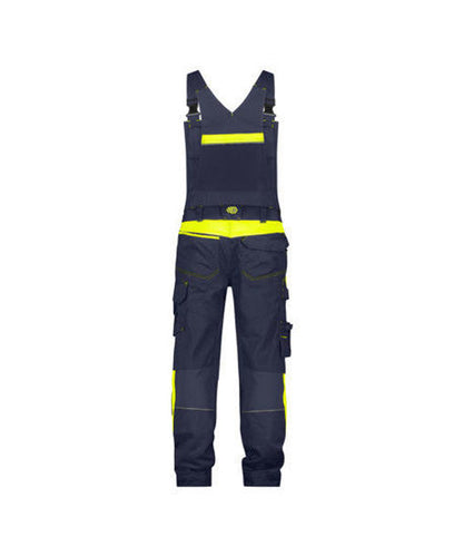 DASSY Ulsan Brace overall with stretch and knee pockets Midnight blue/Fluo yellow