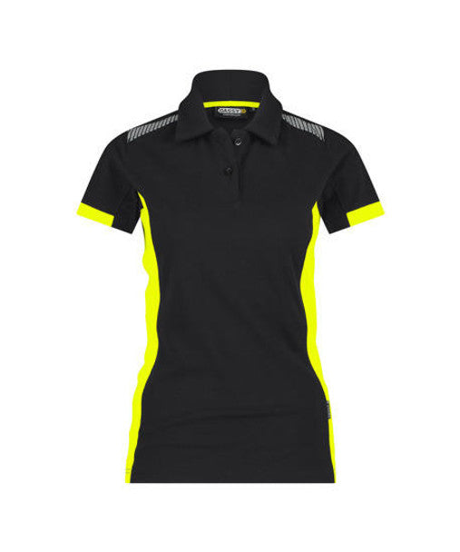 DASSY Veracruz Women Polo shirt Black/Fluo yellow