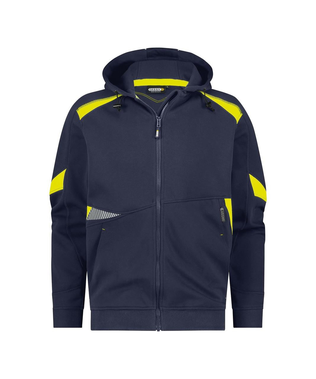 DASSY Santos Hooded Sweatshirt Midnight Blue/Fluo Yellow