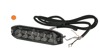 Flashing warning light , amber, 6 LED's