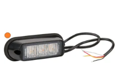 Warning light LED, 6W, 12-24V, Amber, bolt on, 106x34x30mm, 3 LED&