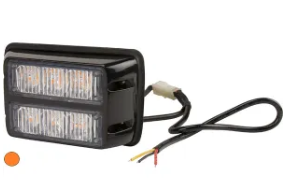 Warning light LED, 18W, 12-24V, amber, bolt on, 106x66x30mm, 6 LED&