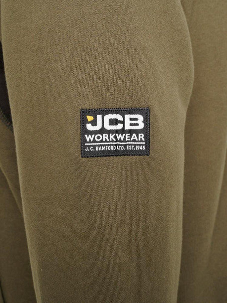 JCB Workwear Horton Hoodie - Classic Workwear Pullover for Trades and Contractors Olive