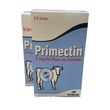 Primectin 0.5% Pour-on (Ivermectin) Livestock Antiparasitic Treatment Solution