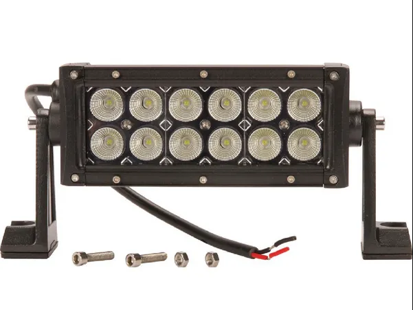 Work light bar LED, 36W, 3060lm, rectangular, 12/24V, white, 198.6x79.5mm, Cable, Flood, 12 LED&