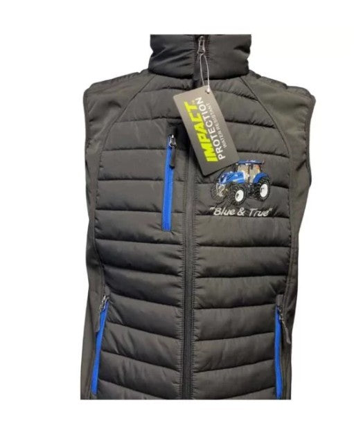 KIDS IMPACT HYBRID GILET  BLUE TRACTOR &amp; TRAILER