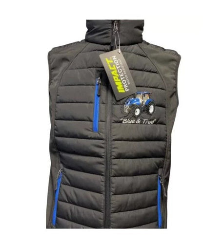 KIDS IMPACT HYBRID GILET  BLUE TRACTOR &amp; TRAILER