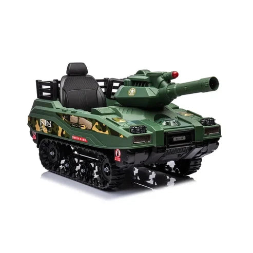 Army Tank Ride On Toy 24V Kids Electric Army Tank Ride-on with Ball Shooter & Remote Control ...