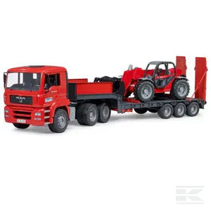 Bruder MAN TGA Low loader truck with Manitou Telescopic loader MLT 633