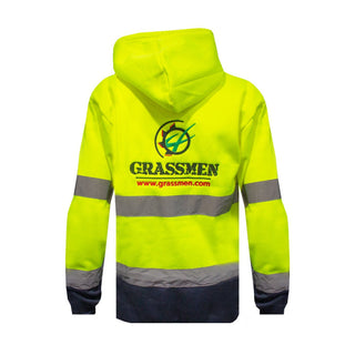 GRASSMEN Hi-Vis Hoodie Yellow/Navy