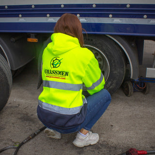 GRASSMEN Hi-Vis Hoodie Yellow/Navy