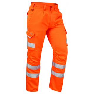 LEO BIDEFORD CARGO TROUSERS, ORANGE