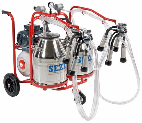 Portable Milking Machine - Dual cluster Dual bucket