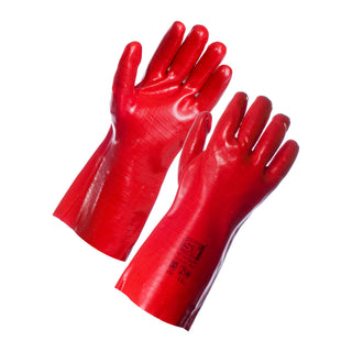 PVC Red Gauntlet Gloves