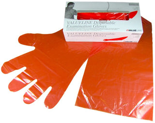 GLOVES DISP ARM LENGTH (ORANGE) 100S