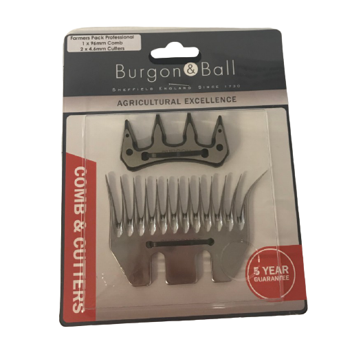 BURGON &amp; BALL SHEARING COMB &amp; 2 CUTTERS 96MM