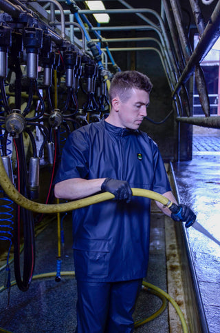 FarmTrak Parlour Jacket Navy Short Sleeve