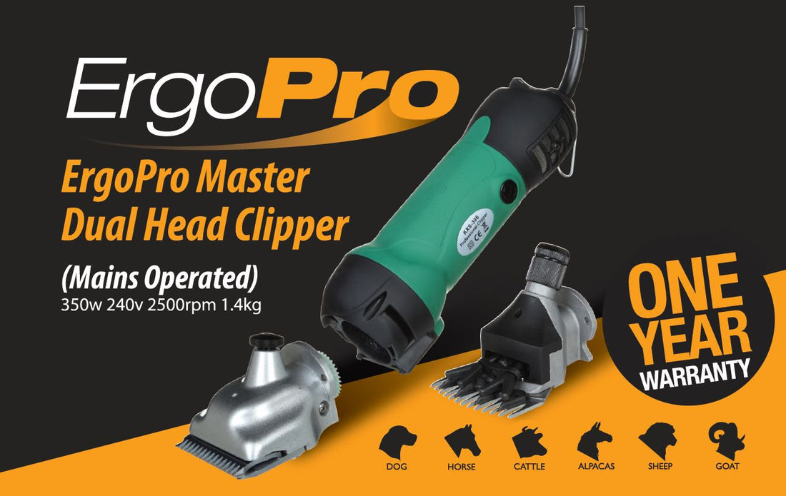 ErgoPro Master (Mains) Dual Head Clipper (Cattle, Horse, Sheep, Goat & Dog)